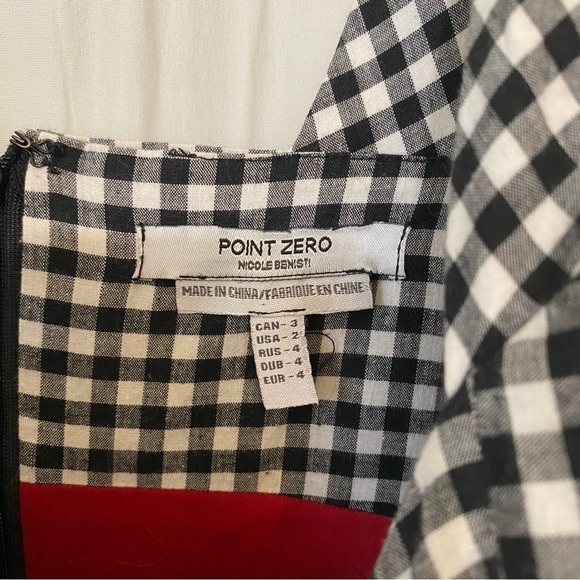 Point Zero Gingham Fitted Pin-Up Dress Sz 2 - Picture 2 of 6